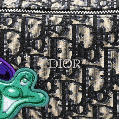 Christian Dior X KENNY SCHARF Oblique Canvas Embroidered Patches Roller Messenger Bag Charcoal 7 of 9