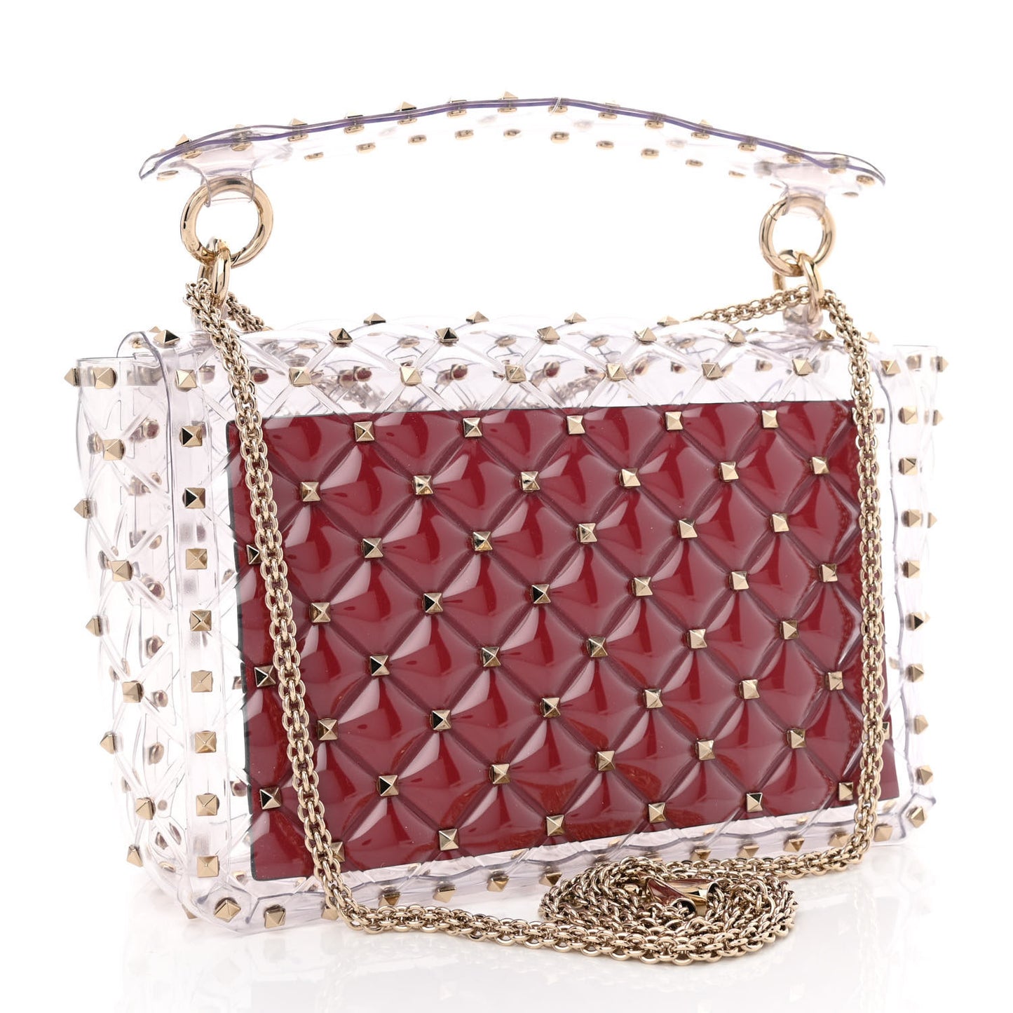 PVC Medium Rockstud Spike Shoulder Bag