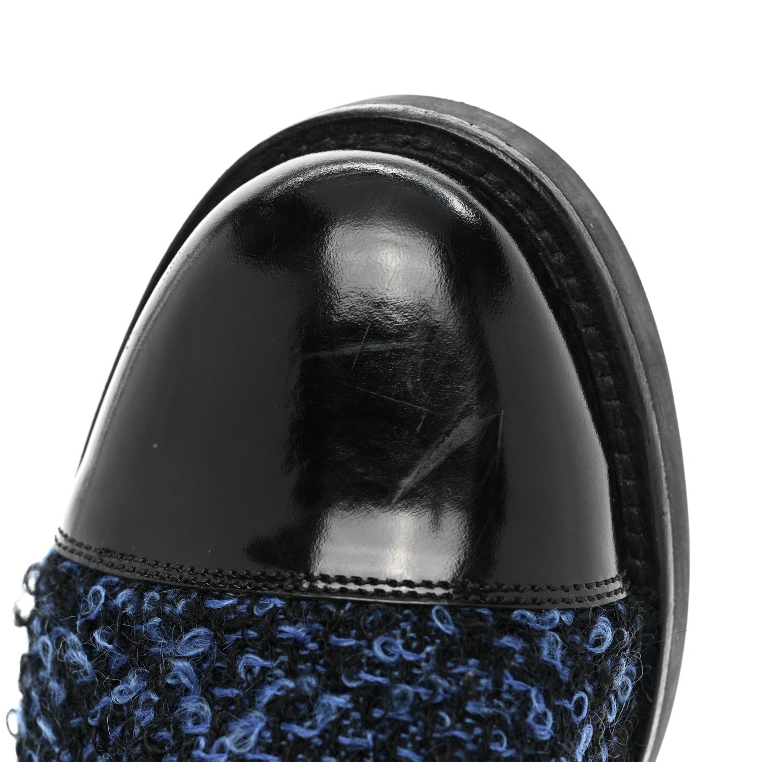 Louis Vuitton Tweed Calfskin Wonderland Ranger Boots 37.5 Blue Black 10 of 15