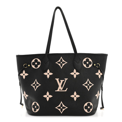 Louis Vuitton Empreinte Monogram Giant Neverfull MM Black Beige 3 of 40