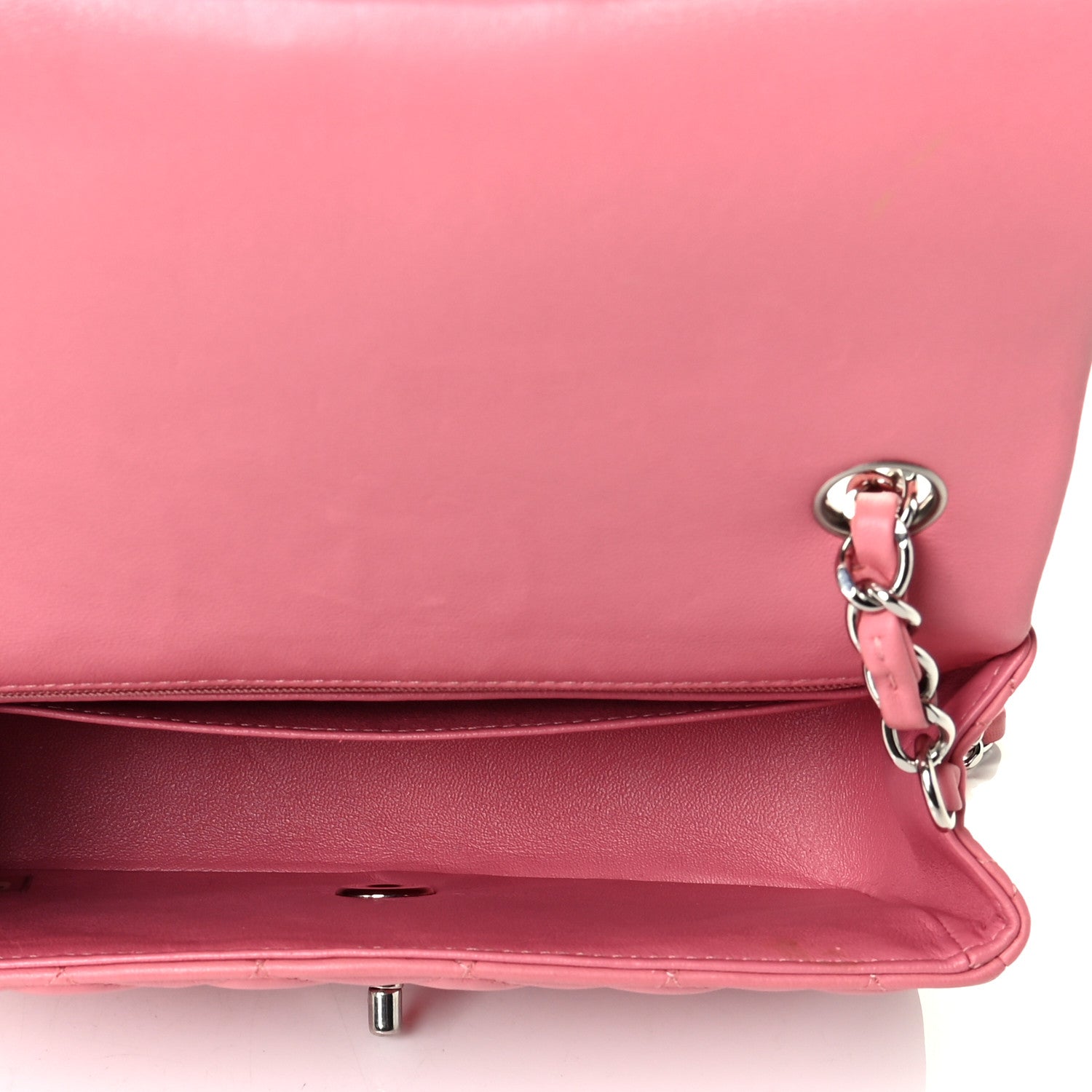 Chanel Lambskin Quilted Mini Rectangular Flap Pink 4 of 7