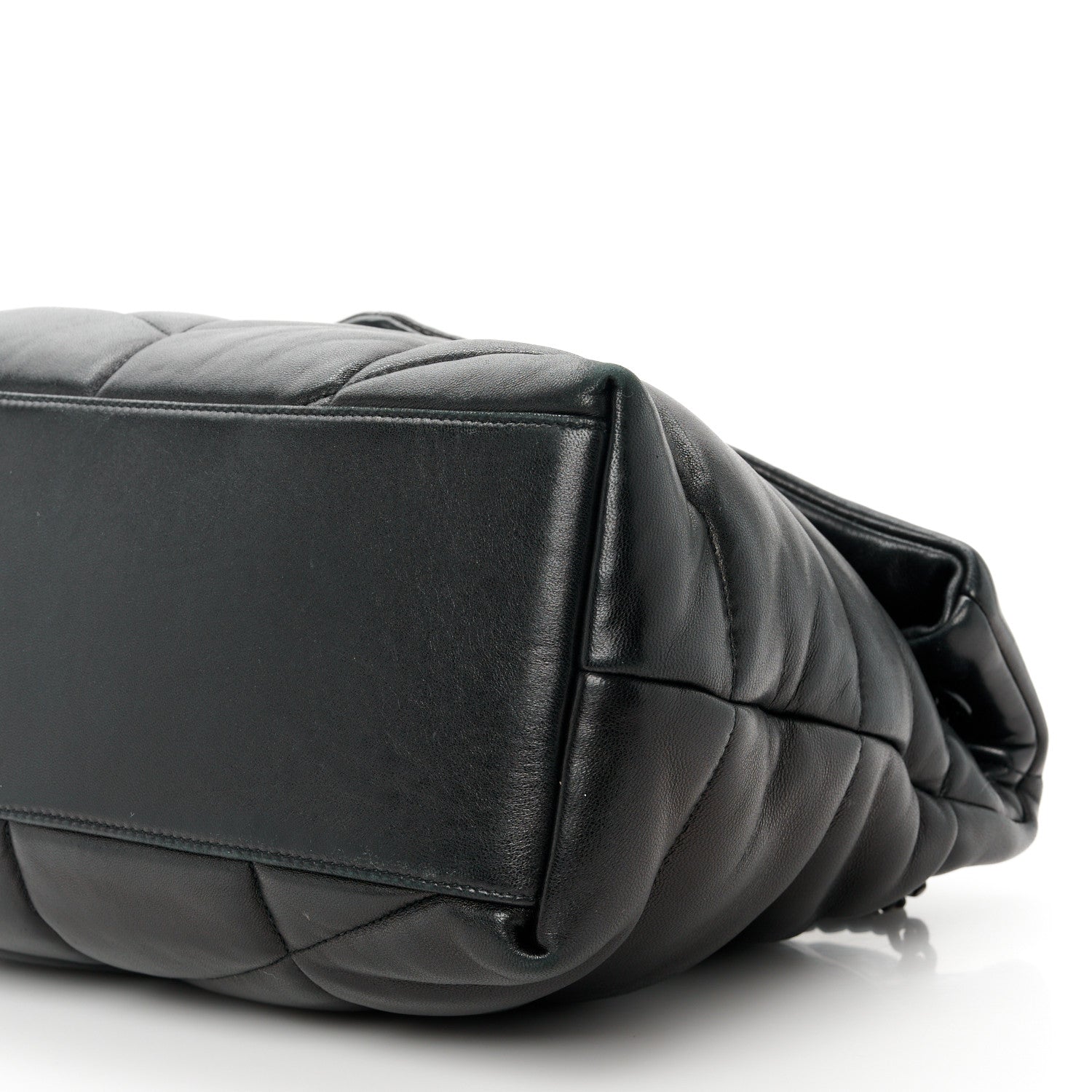 Saint Laurent Lambskin Quilted Monogram Monochrome Medium Loulou Puffer Chain Satchel Black 11 of 11