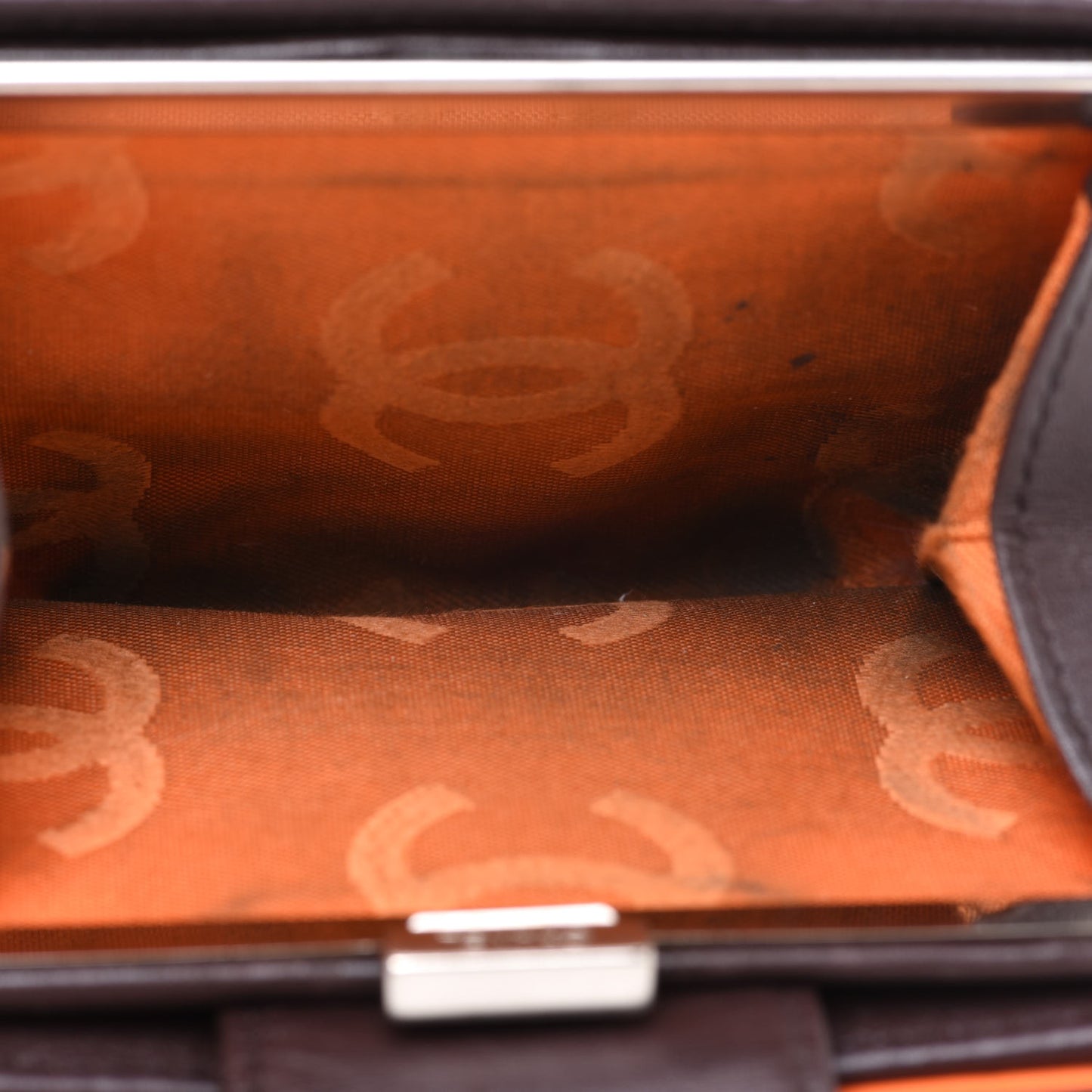 Calfskin Quilted Cambon Bi-fold Wallet Brown