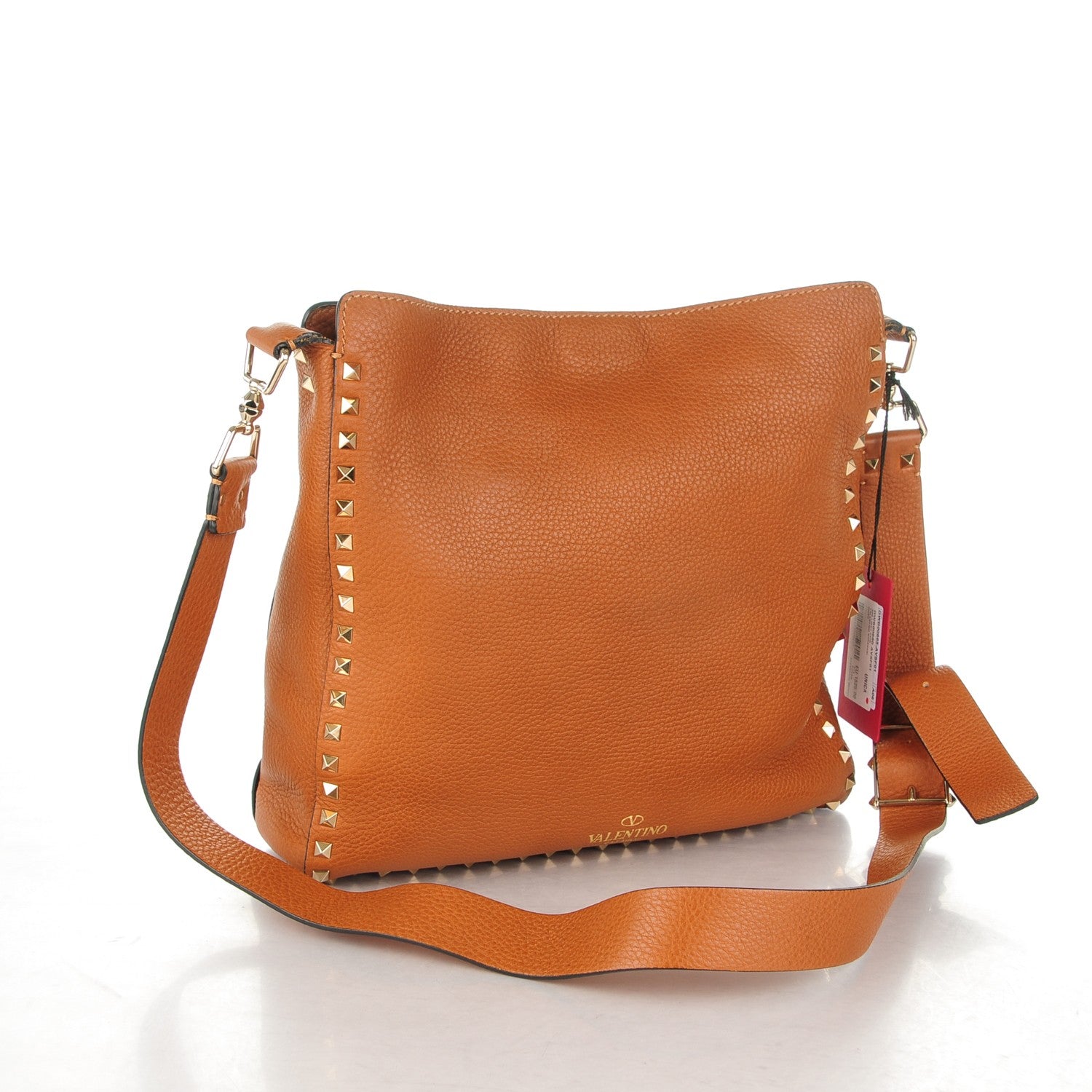 Valentino Garavani Pebbled Calfskin Large Rockstud Flip-Lock Messenger Bag Light Cuir 3 of 7