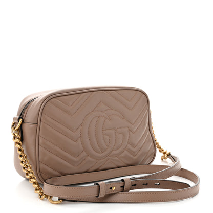 Gucci Calfskin Matelasse Small GG Marmont Chain Shoulder Bag Porcelain Rose 3 of 12