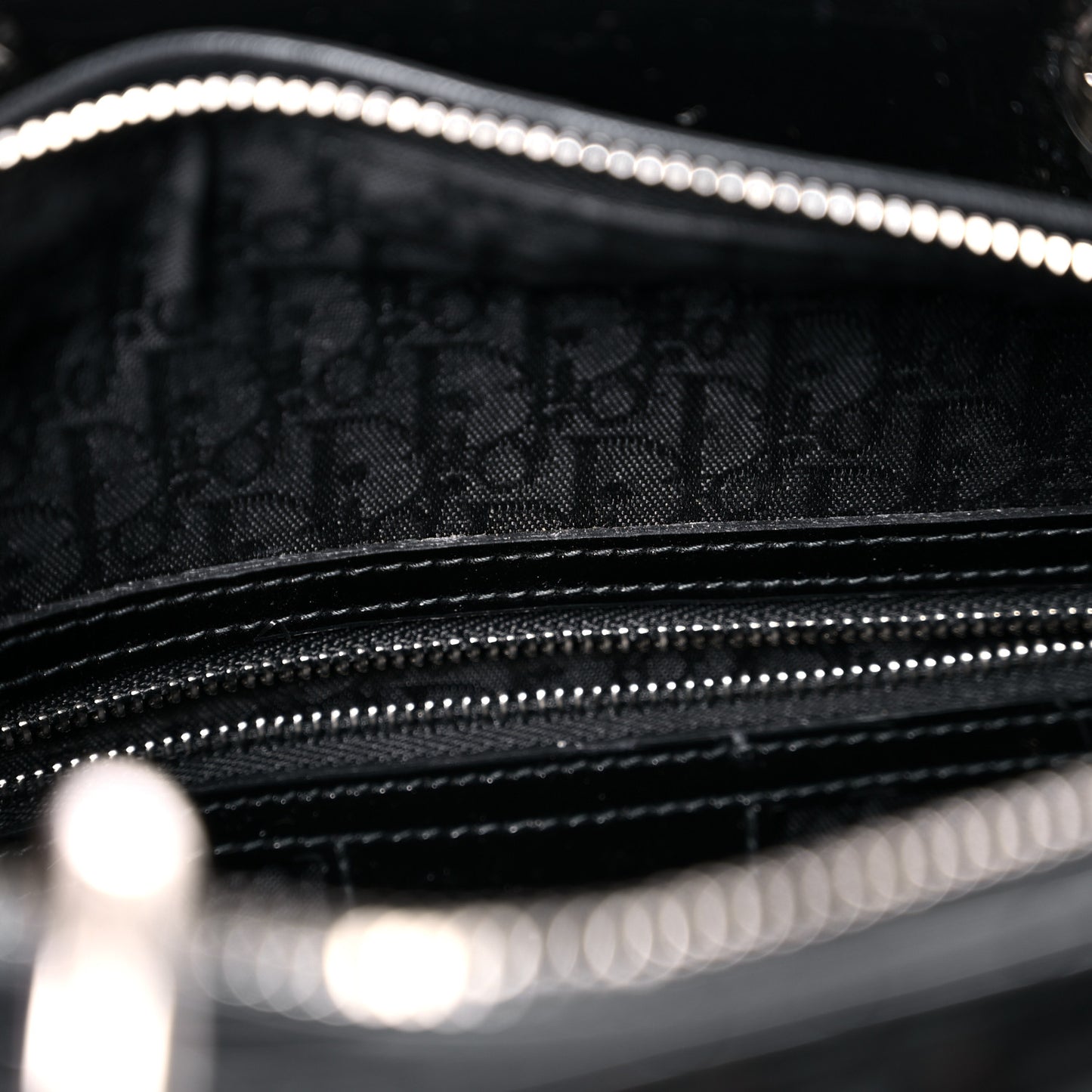 Patent Cannage Large Lady Dior Black