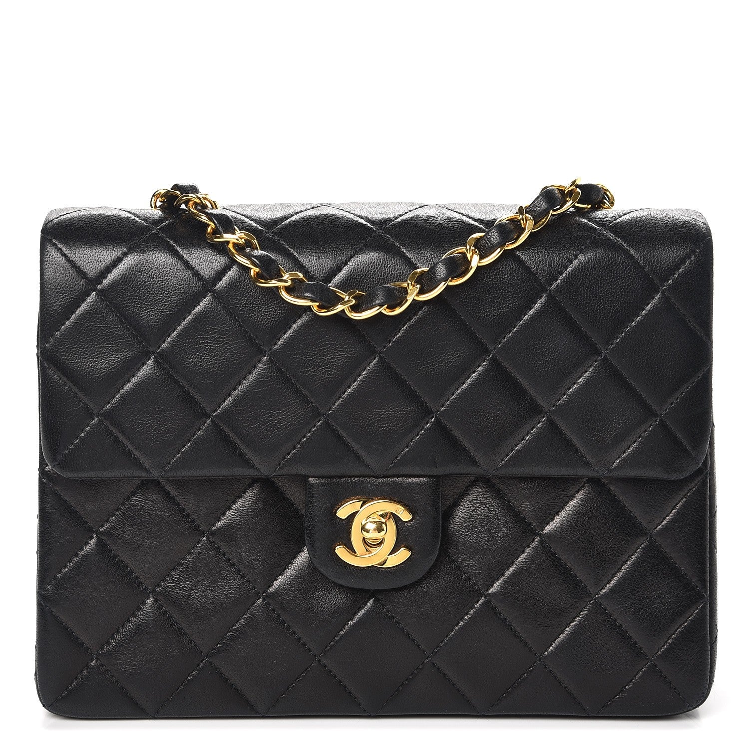 Chanel Lambskin Quilted Small Single Flap Black 1 of 10