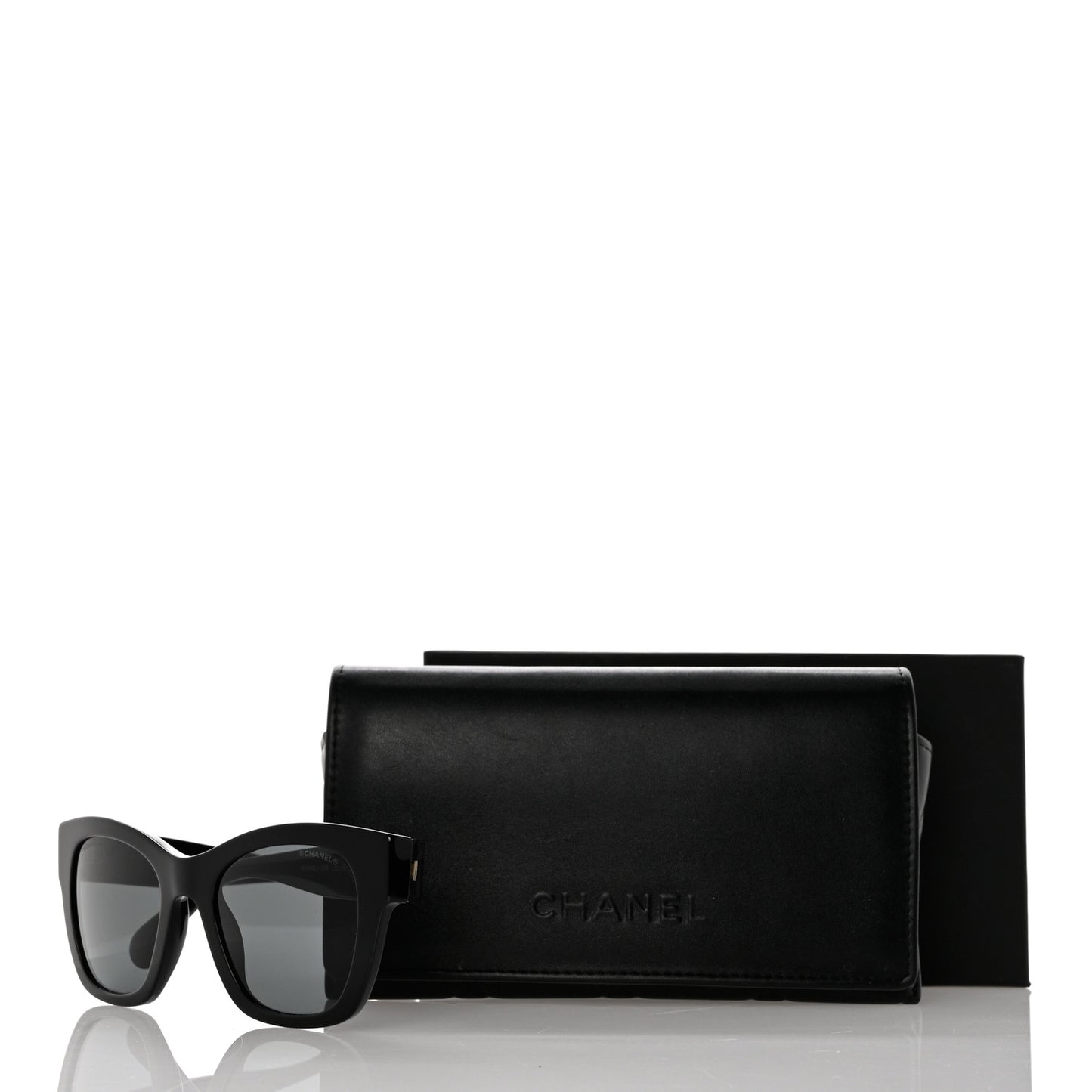 Acetate Square CC Heart Sunglasses 5478 Black