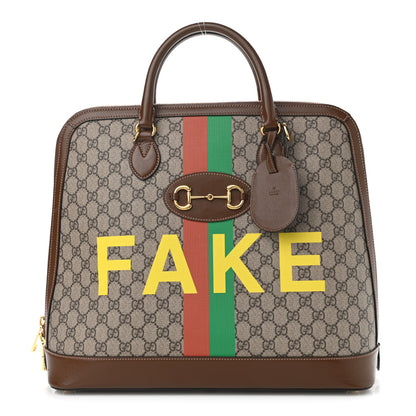 Gucci GG Supreme Monogram Azalea Calfskin Fake/Not Horsebit 1955 Duffle Bag Beige Ebony Brown Sugar 1 of 10