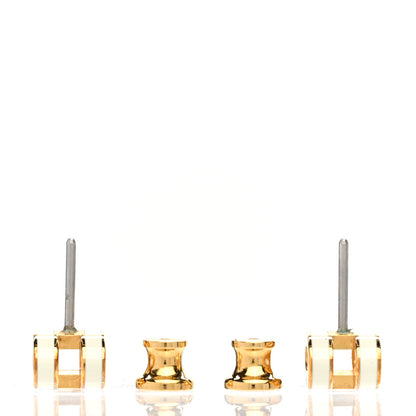 Hermes Gold Lacquered Mini Pop H Earrings White 3 of 6