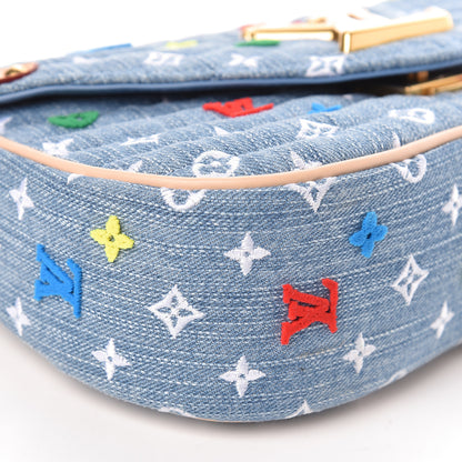 Louis Vuitton Embroidered Monogram Denim New Wave Chain MM 9 of 11