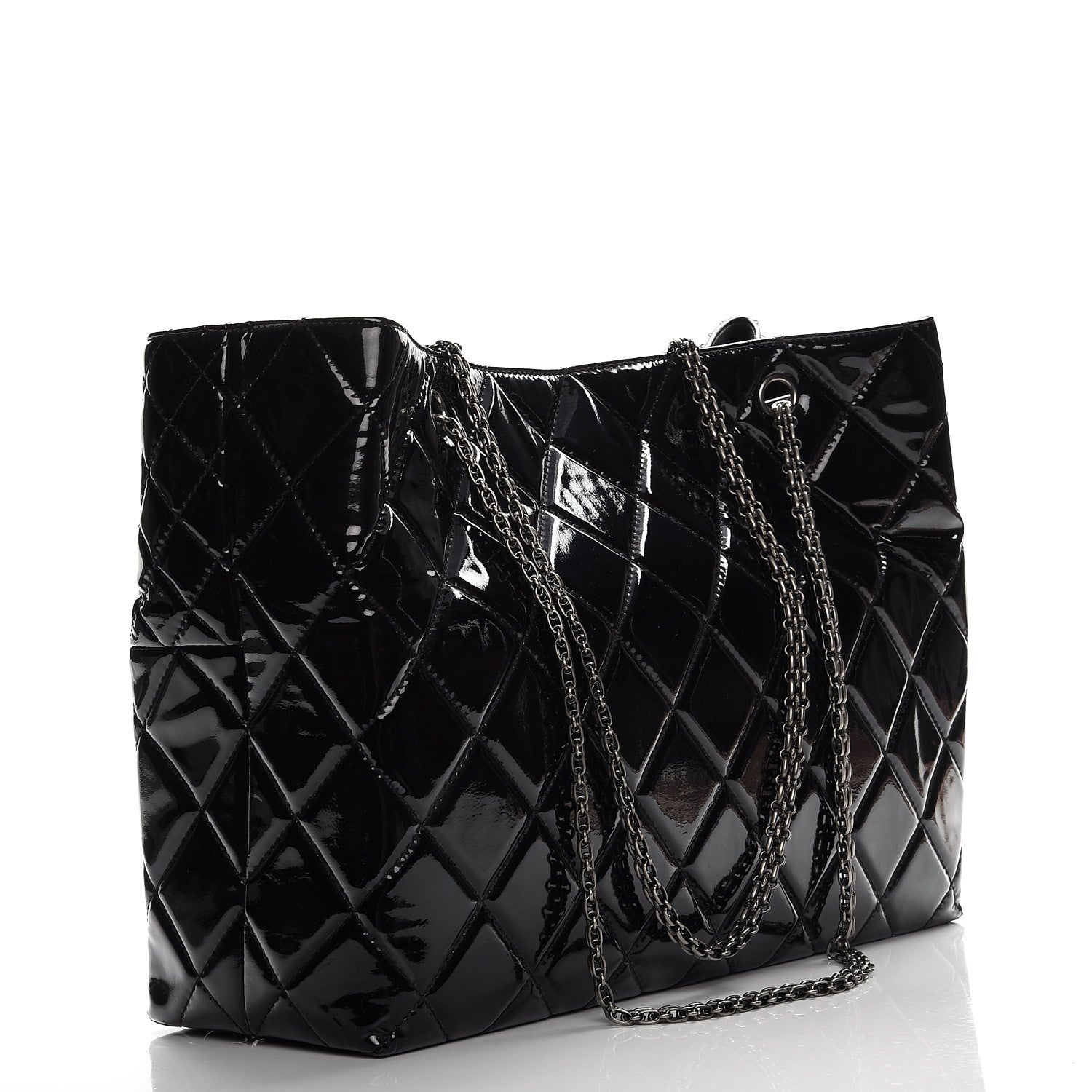 Chanel Patent Quilted Reissue 2.55 Tote Black 3 of 8