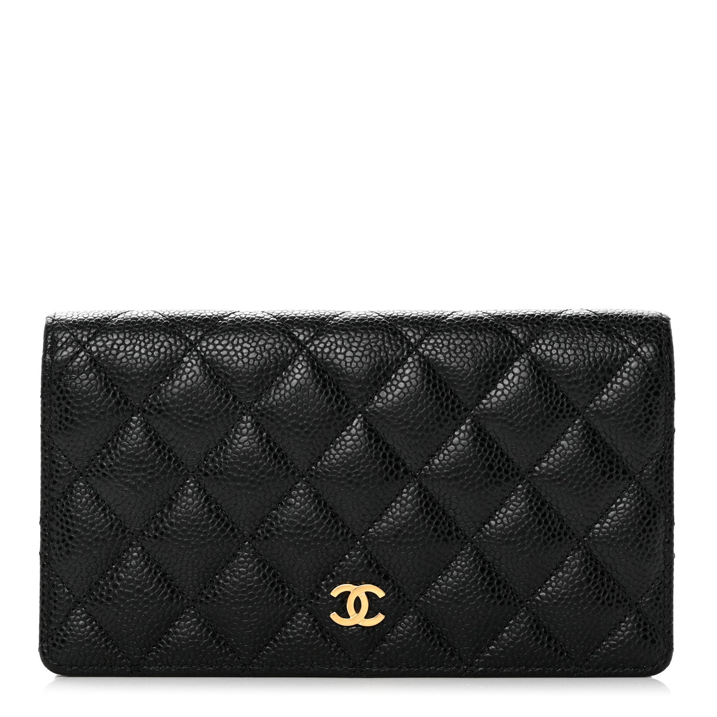 Caviar Quilted Yen Wallet Black