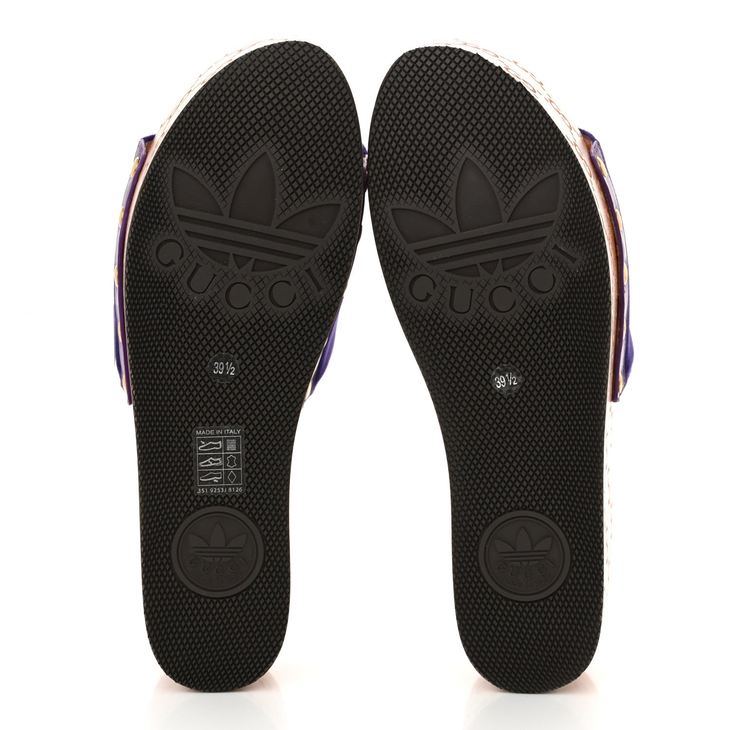 Gucci X ADIDAS Soft Velvet Malaga Kid Womens Platform Sandals 39.5 Iris  Extreme 1694803  FASHIONPHILE