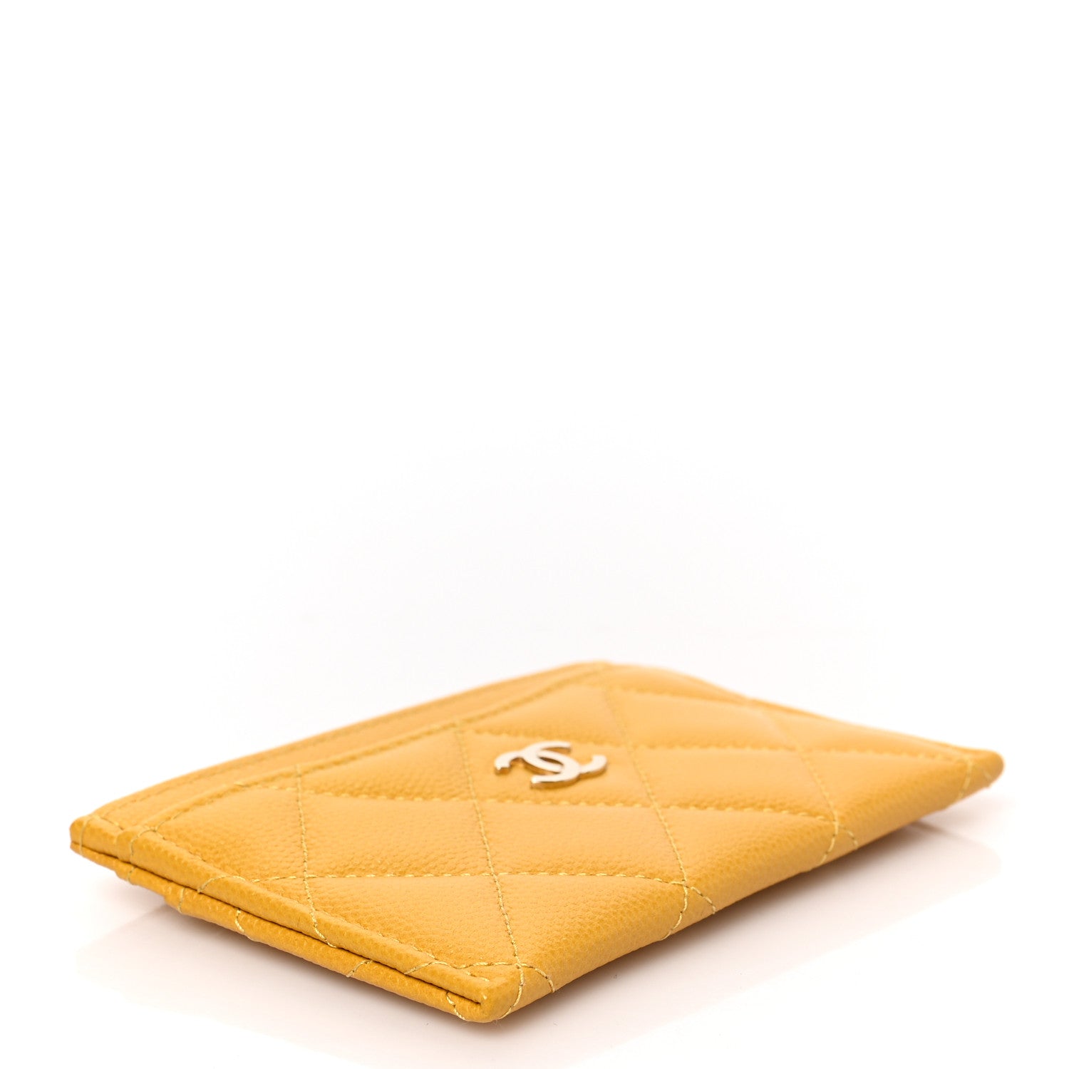 Chanel Caviar Quilted Card Holder Yellow 4 of 8
