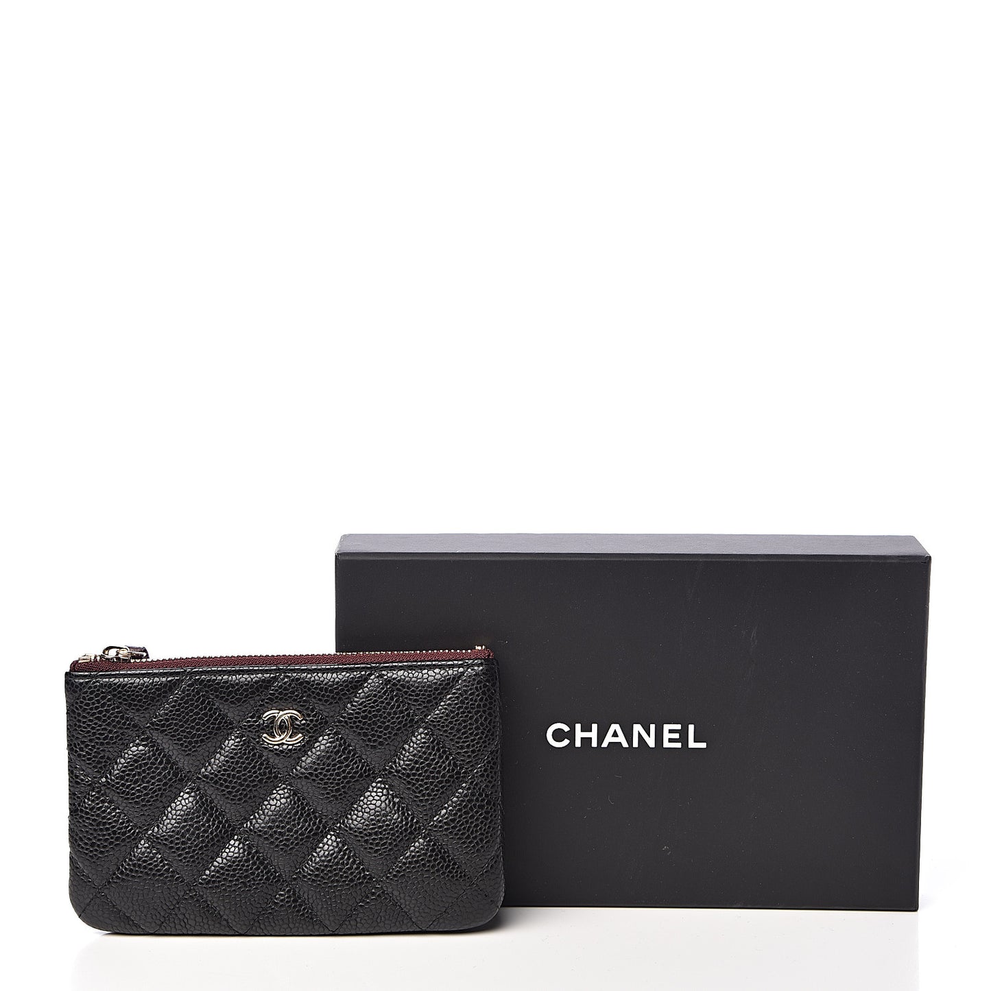 Caviar Quilted Small Cosmetic Case Black