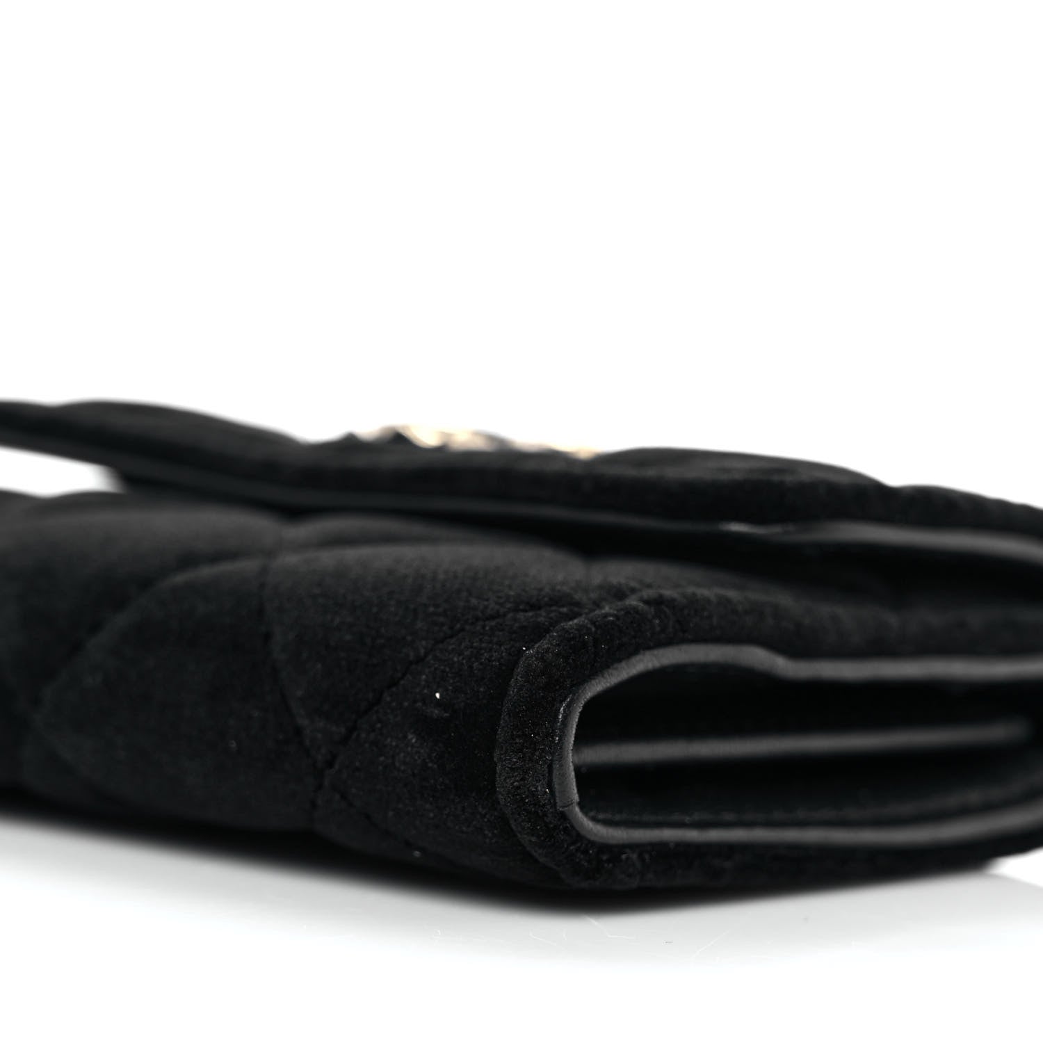 Chanel Velvet Quilted Flap Card Holder Black 6 of 10