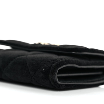 Chanel Velvet Quilted Flap Card Holder Black 6 of 10