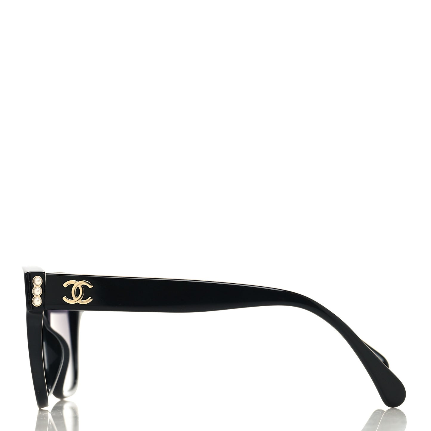 Acetate Polarized Pearl CC Square Sunglasses 5482-H-A Black