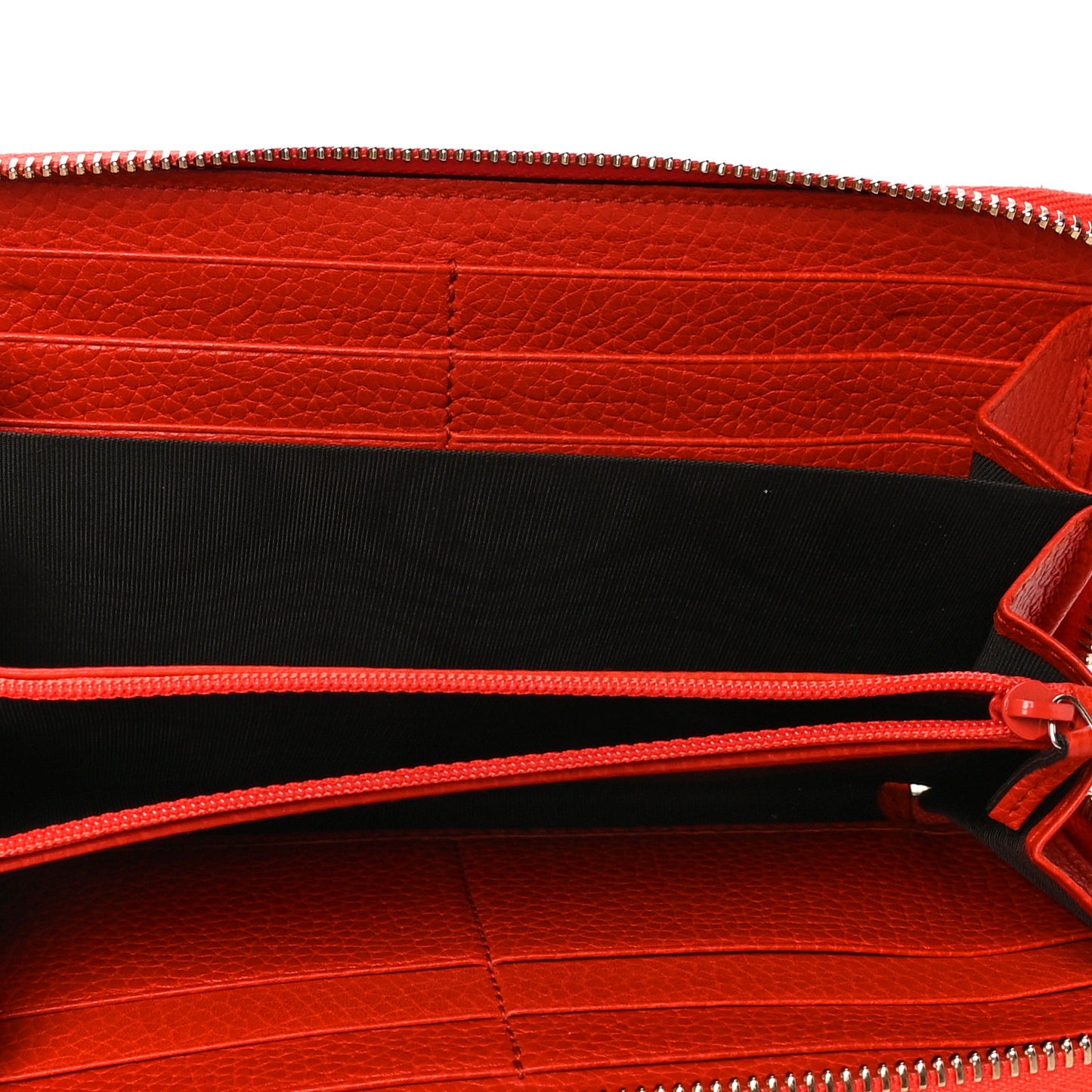 Pebbled Calfskin Soho Zip Around Wallet Sun Orange