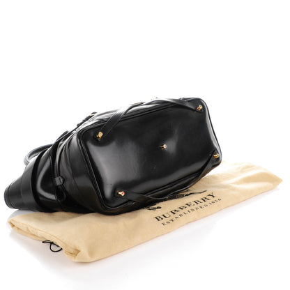 Burberry Lambskin Bridle Calfskin Medium Landscape Lynher Tote Black 4 of 6