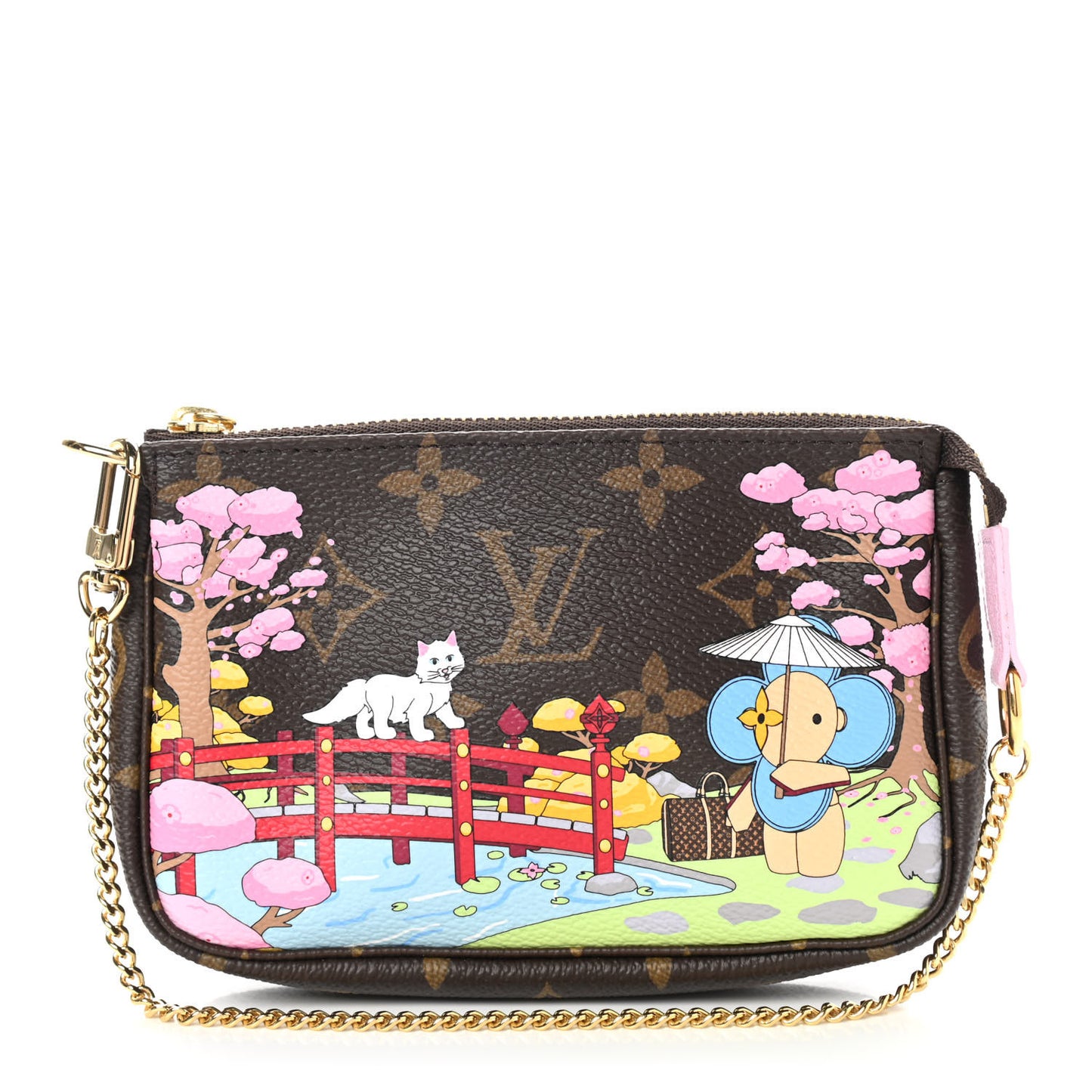 Monogram 2021 Christmas Animation Japanese Garden Mini Pochette Accessories Wisteria Pink