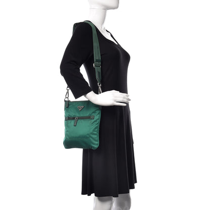 Prada Nylon Flat Messenger Bag Oleandro 2 of 9
