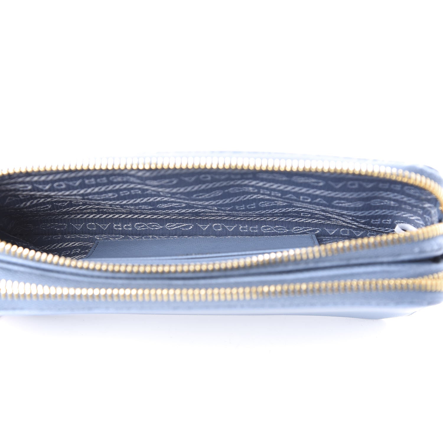 Prada Saffiano Lux Mini Double Zip Chain Crossbody Bag Mare 6 of 11