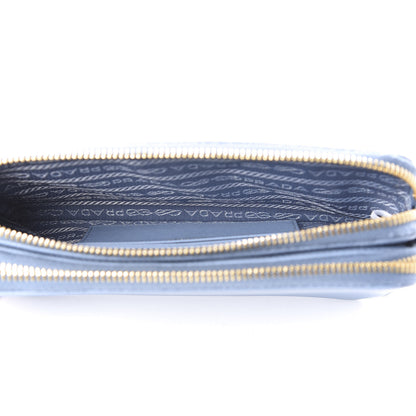 Prada Saffiano Lux Mini Double Zip Chain Crossbody Bag Mare 6 of 11