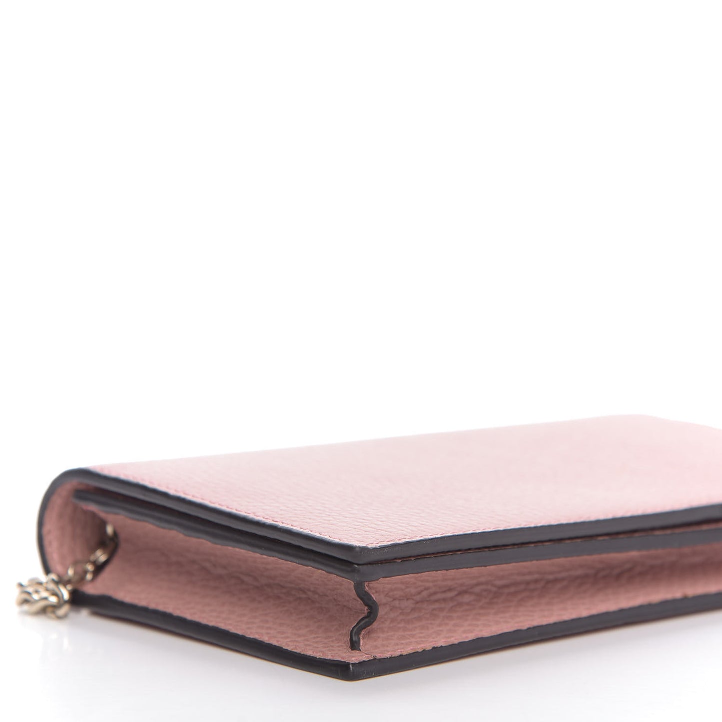 Dollar Calfskin Medium Betty Chain Wallet Soft Pink