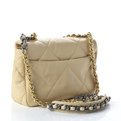 Chanel Lambskin Quilted Medium 19 Flap Beige 3 of 11