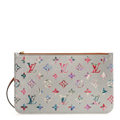 Louis Vuitton Metallic Monogram LV Garden Neverfull MM GM Pochette Silver 1 of 7