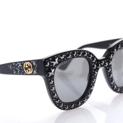 Gucci Acetate Stars Cat Eye Sunglasses GG0116S Black 7 of 8