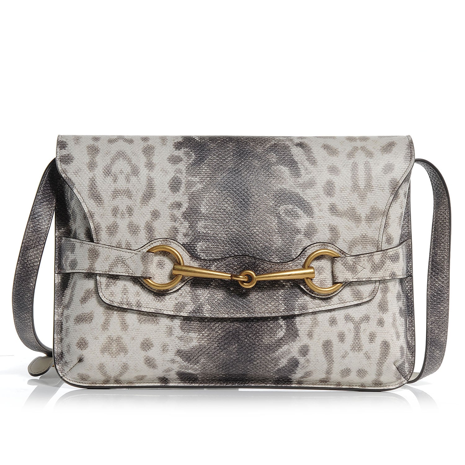 Gucci Calfskin Karung Embossed Bright Bit Animalier Medium Shoulder Bag 1 of 7