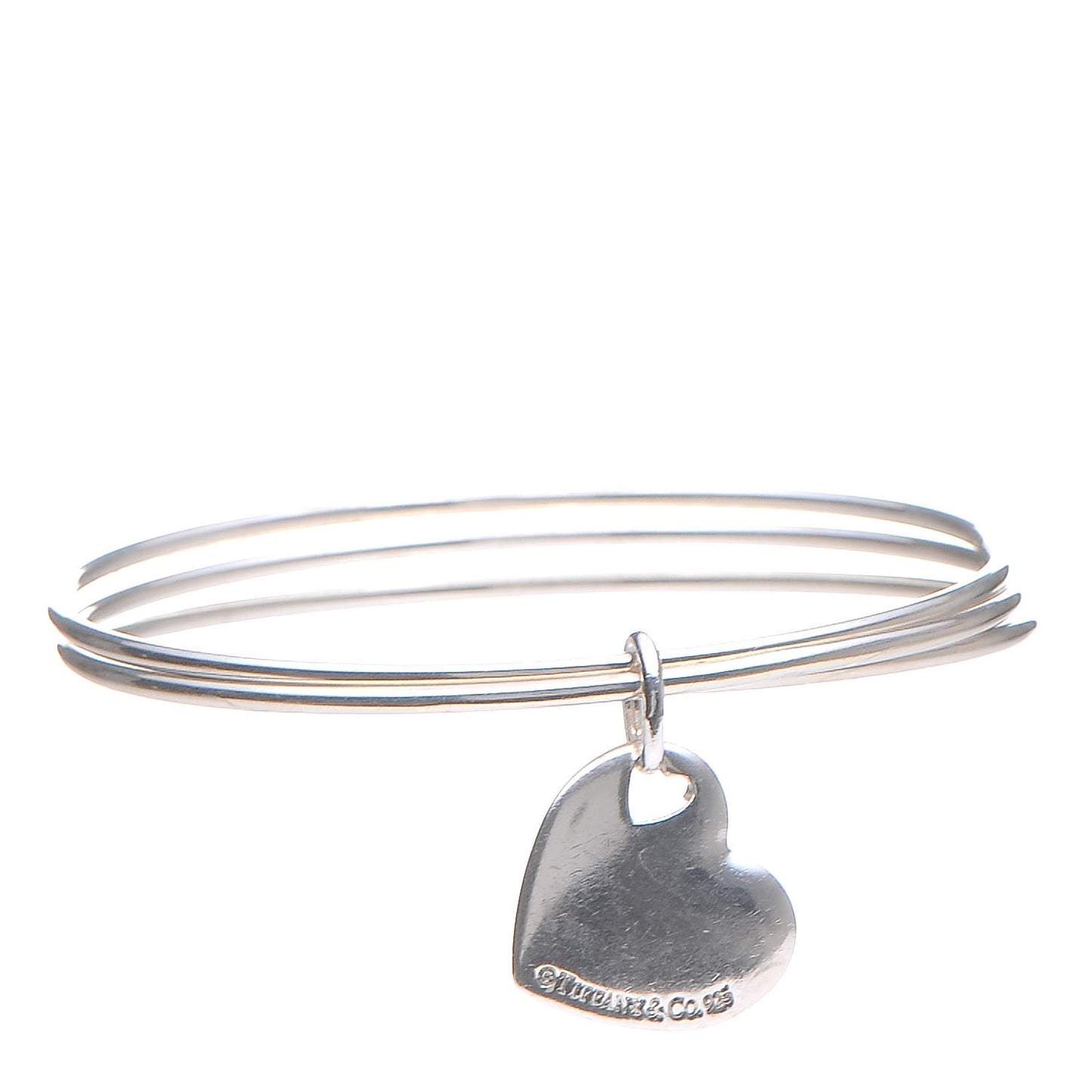 Sterling Silver Heart Triple Bangle Bracelet