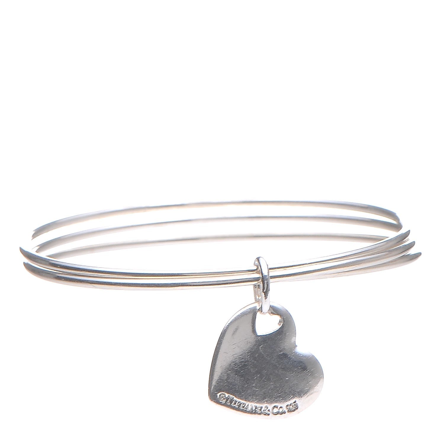 Tiffany Sterling Silver Heart Triple Bangle Bracelet 1 of 4