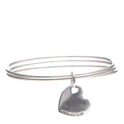 Tiffany Sterling Silver Heart Triple Bangle Bracelet 1 of 4