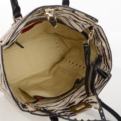 Valentino Garavani Zebra Print Calf Hair Rockstud Double Handle Tote 8 of 9