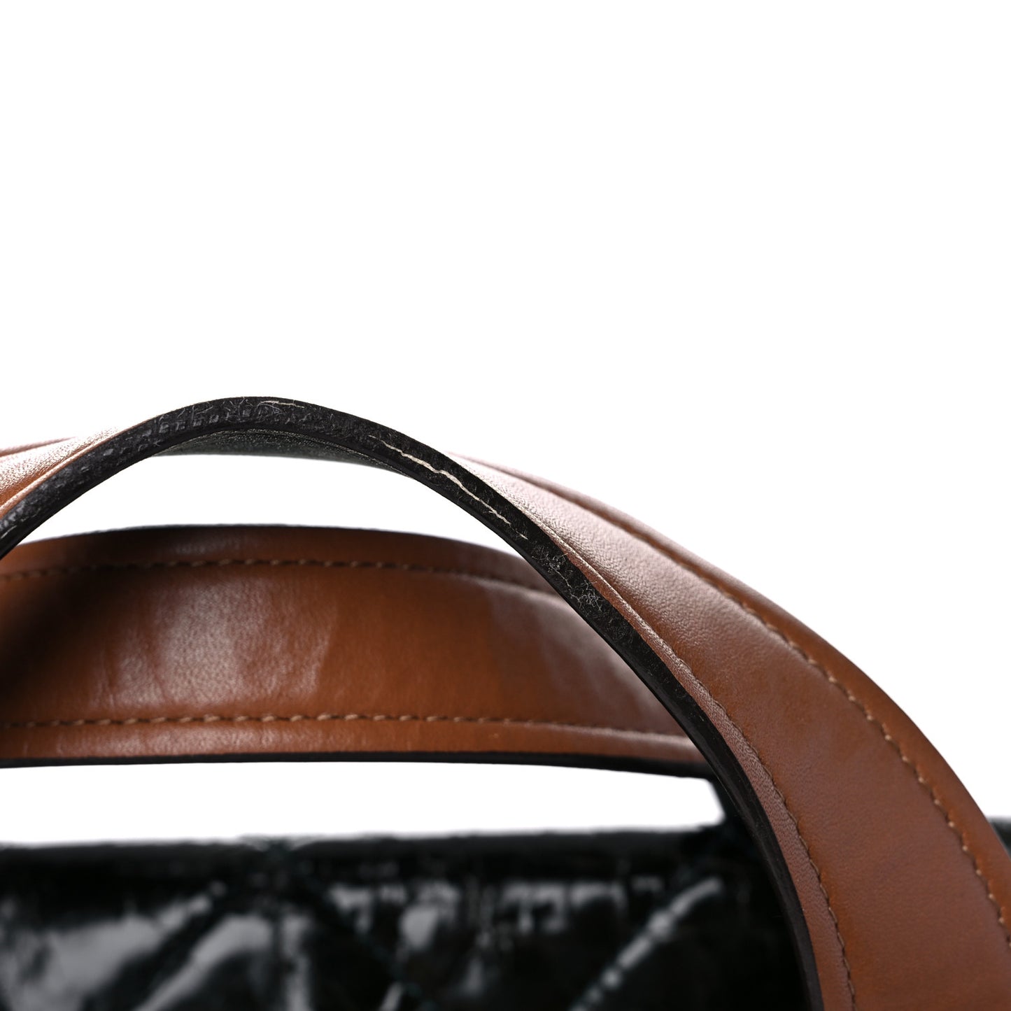 Iridescent Glazed Calfskin In The Mix Tote Dark Green