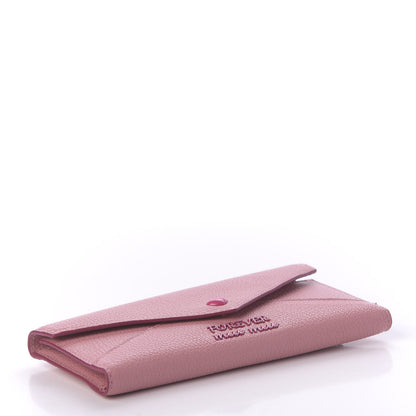 Miu Miu Goatskin Madras Love Forever Envelope Wallet Rosa 4 of 10