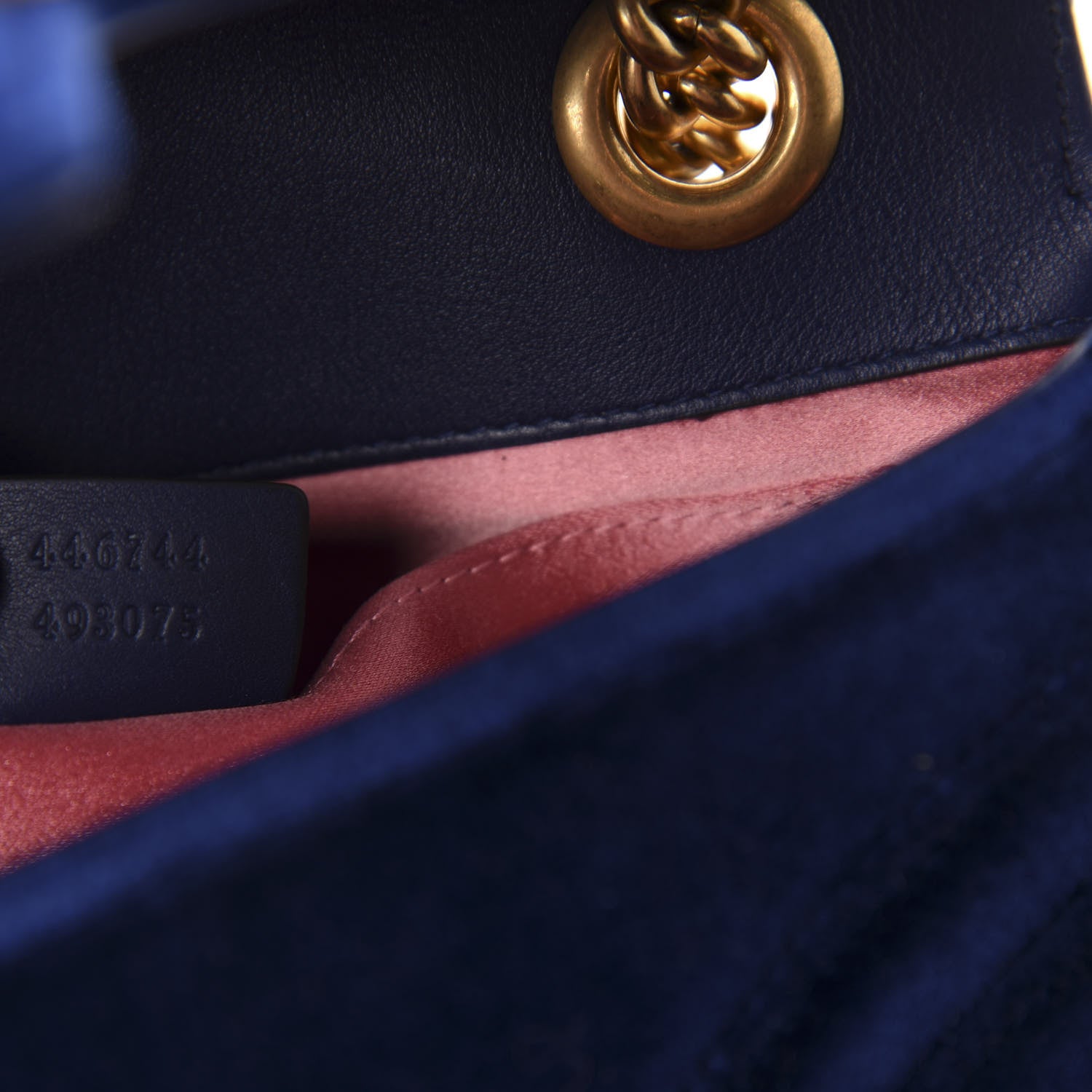 Gucci Velvet Matelasse Mini GG Marmont Shoulder Bag Cobalt Blue 9 of 10