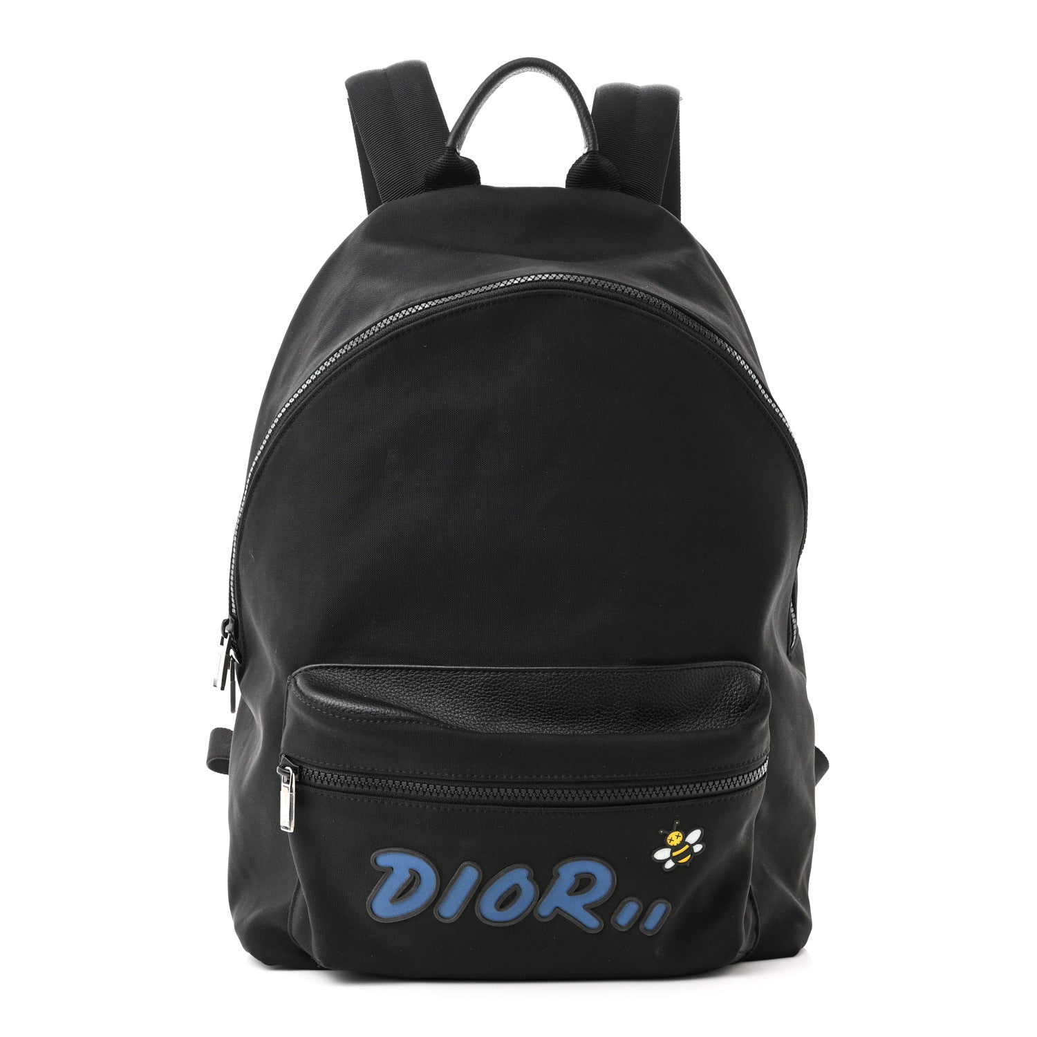 Christian Dior X KAWS Nylon Calfskin Logo Backpack Black 1 of 12