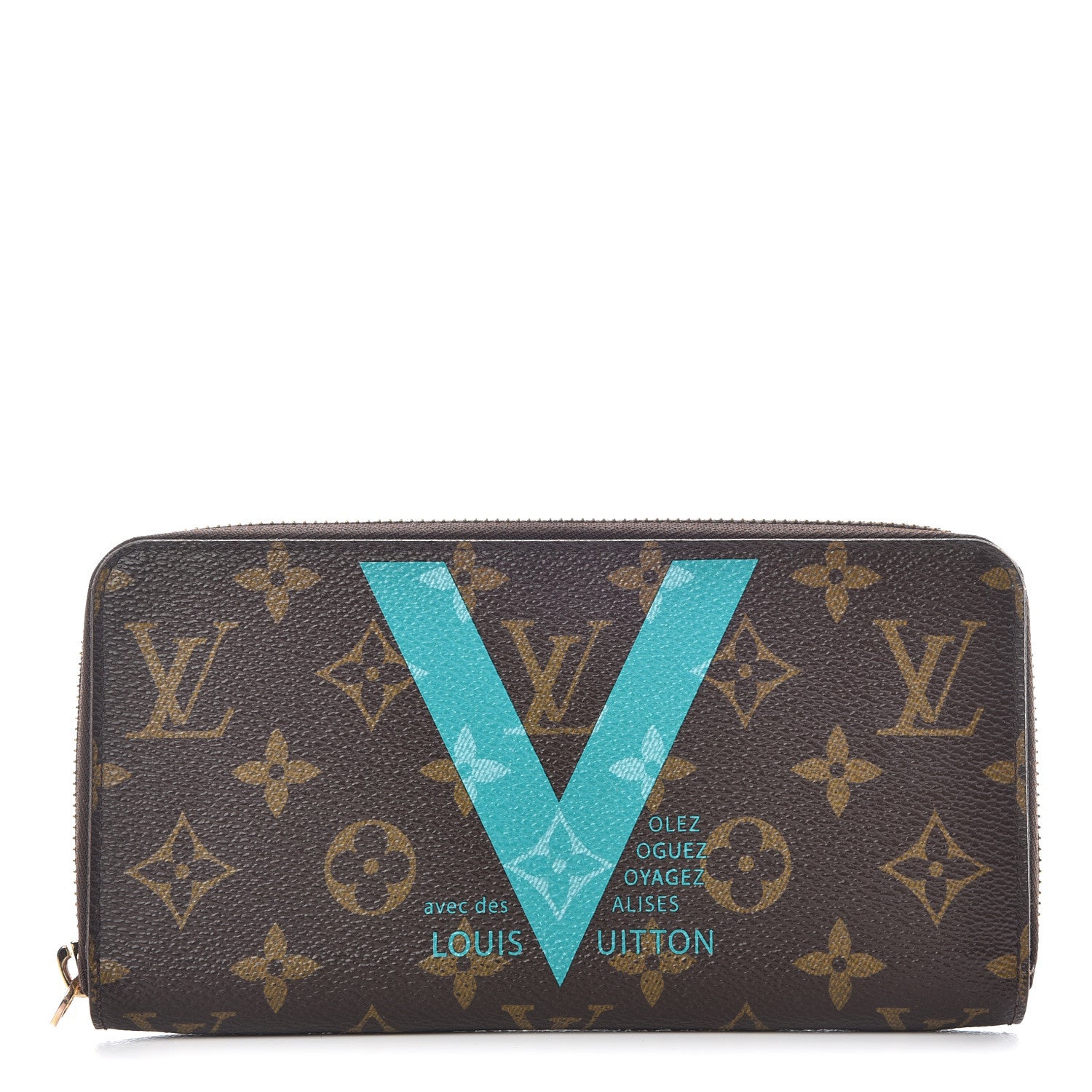 Louis Vuitton Monogram V Zippy Wallet Turquoise 1 of 10