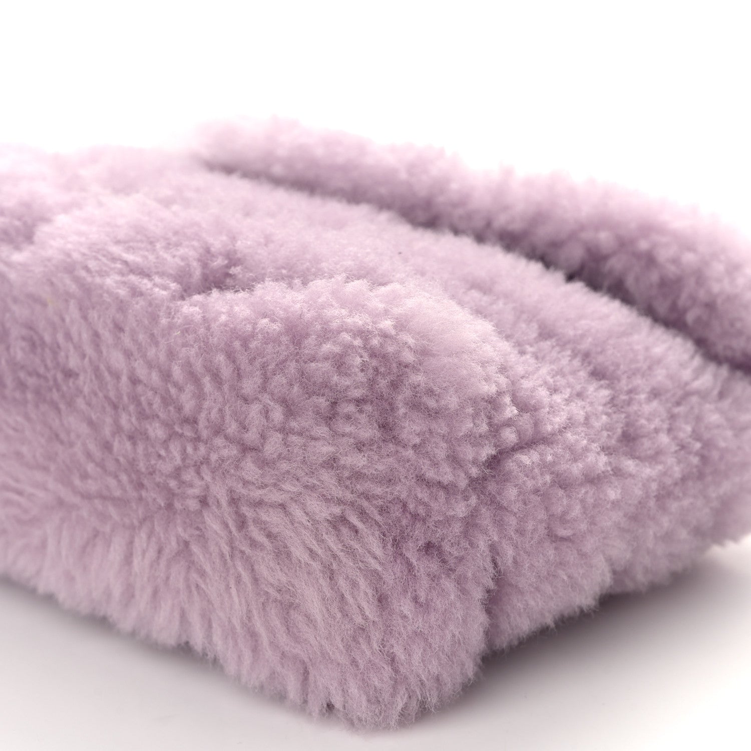 Saint Laurent Shearling Quilted Monogram Loulou Puffer Pouch Clutch Lilac 11 of 12