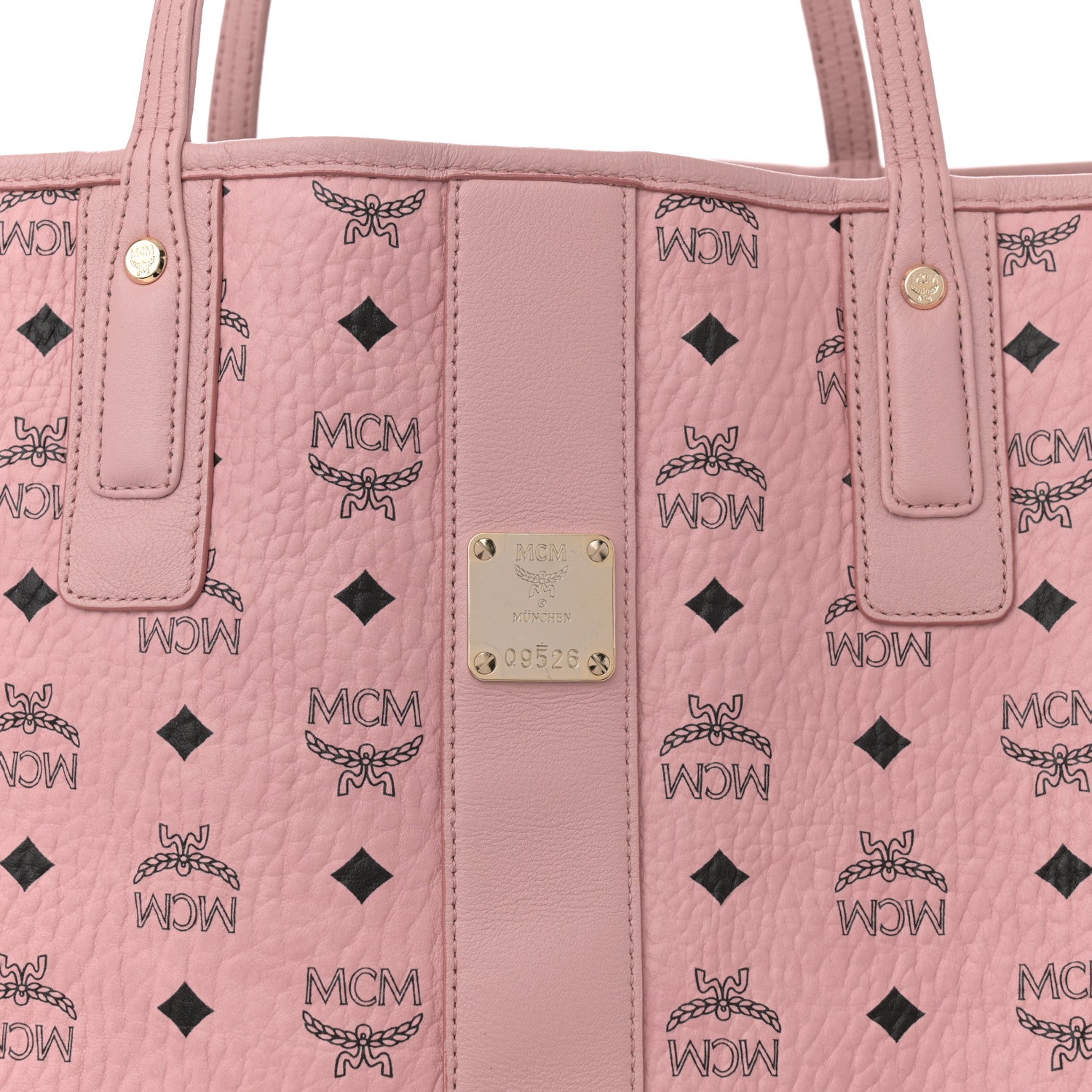 MCM Visetos Large Liz Reversible Shopper Tote Soft Pink 10 of 18