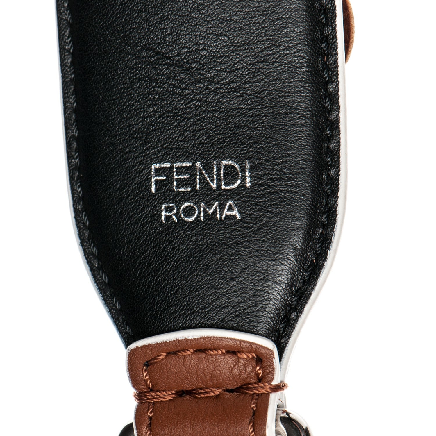 Fendi Calfskin Elaphe Flowerland Studded Strap You Brown Multicolor 4 of 4
