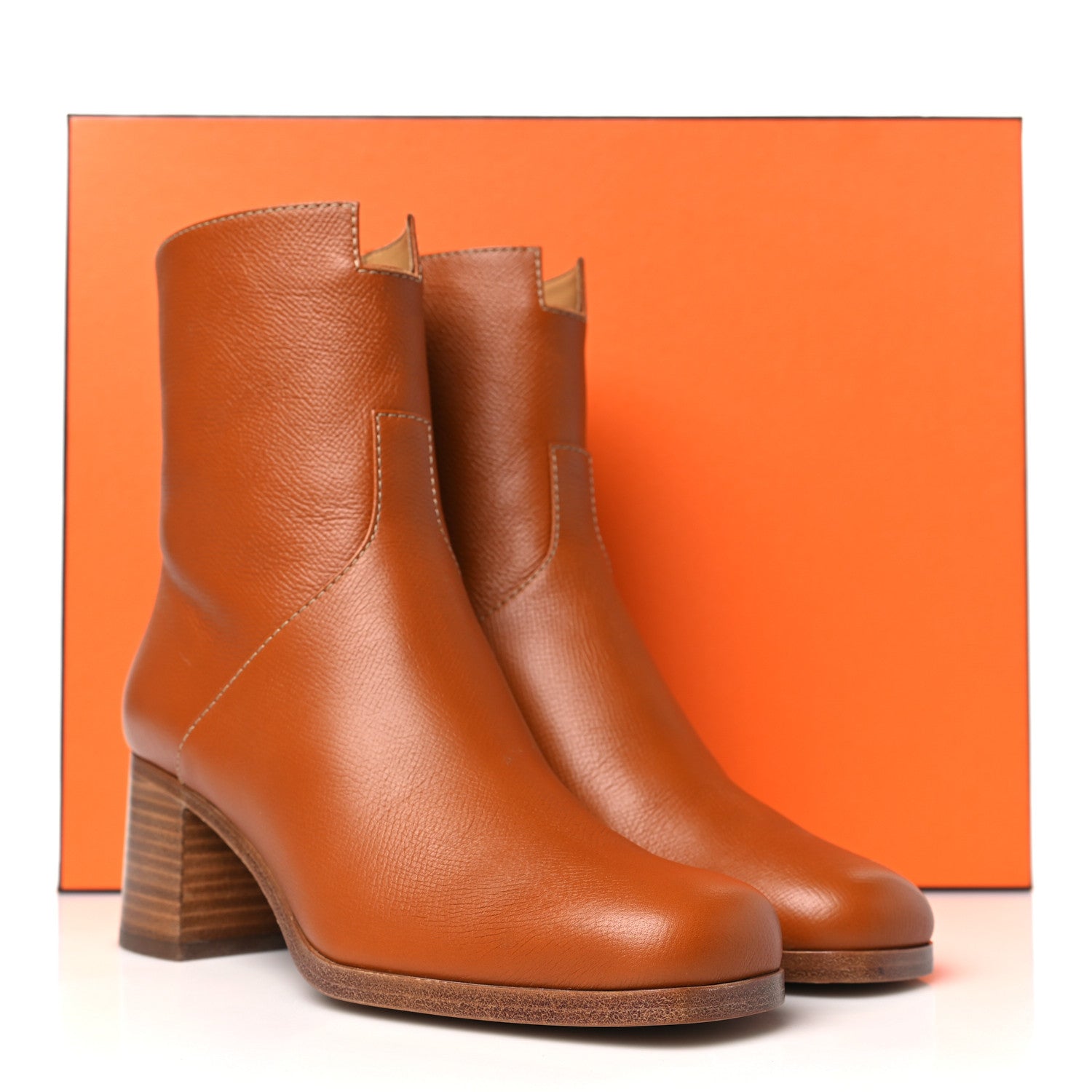 Hermes Epsom Womens Flatteuse 60 Ankle Boot 36 Naturel 9 of 9