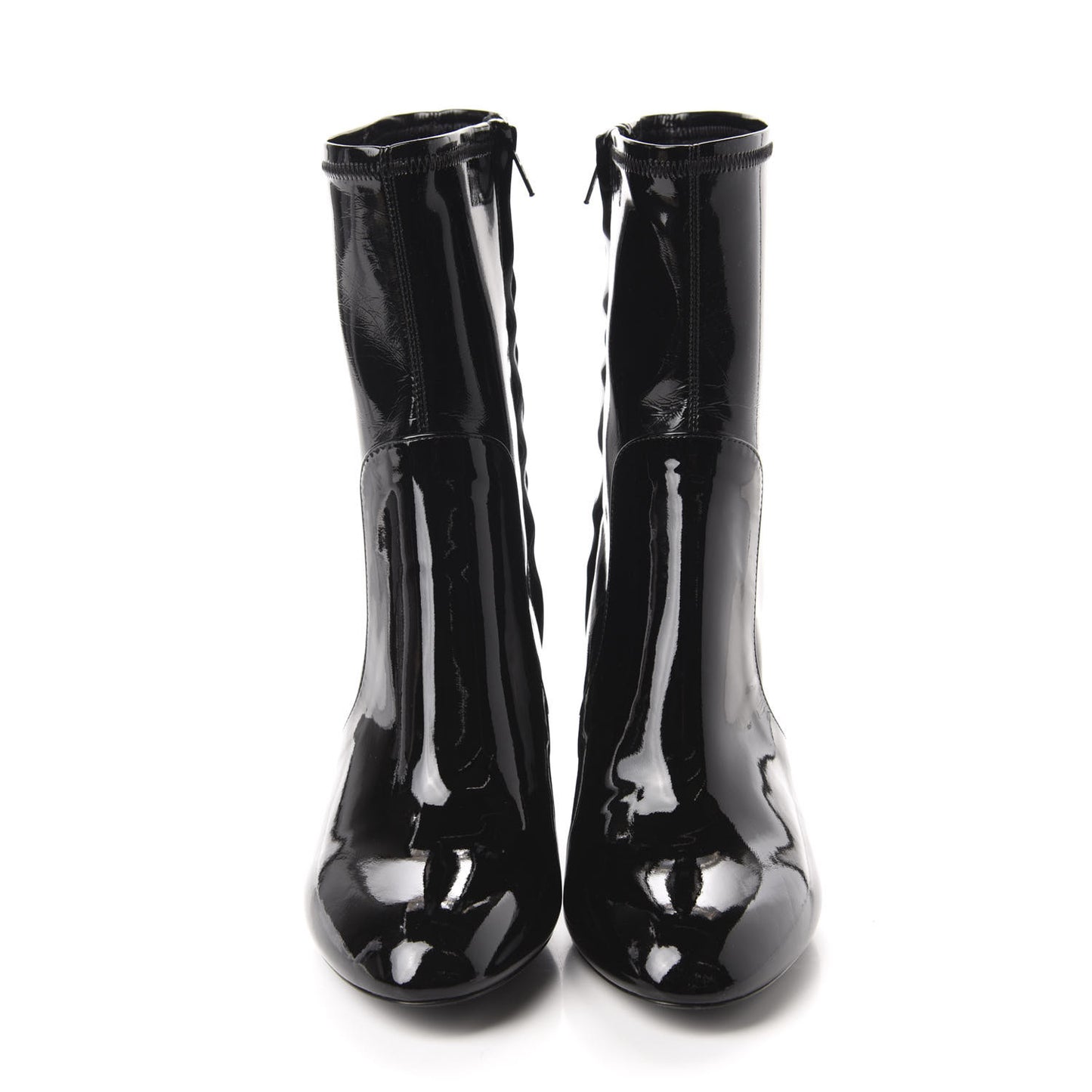 Patent Silhouette Ankle Boots 39 Black