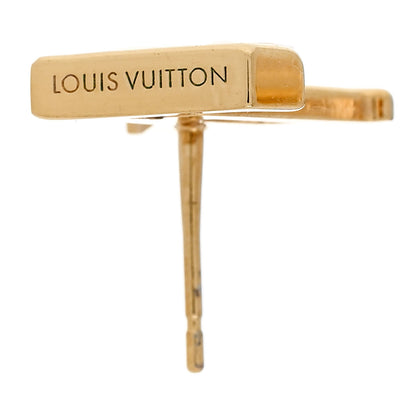 Louis Vuitton Metal Enamel LV Iconic Earrings Gold 4 of 5