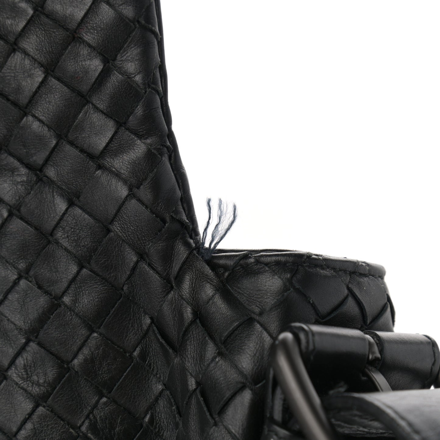 Calfskin Intrecciato Crossbody Messenger Bag Black
